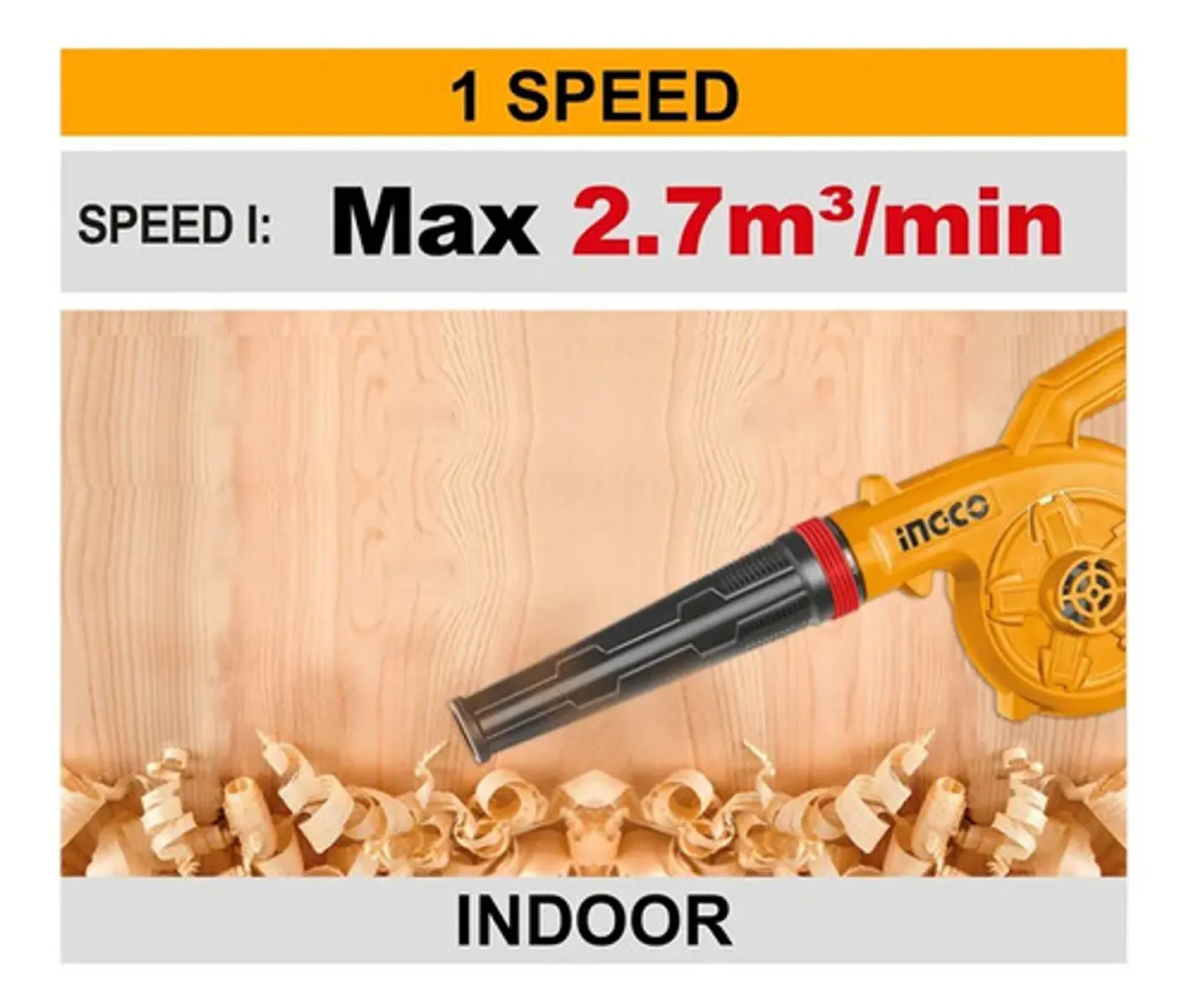 Soplador Inalambrico 20v 2.7 M3 Ingco Bat + Carg Cabli20781 4