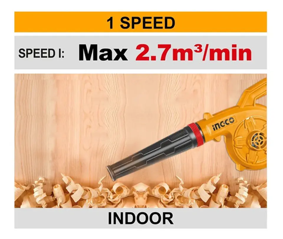Soplador Inalambrico 20v 2.7 M3 Ingco Bat + Carg Cabli20781 4