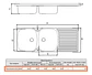 Lavaplatos Doble 120x44 Empotrado Monomando Derecho Taumm - Miniatura 3