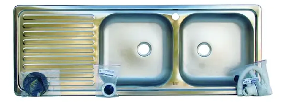 Lavaplatos Doble 120x44 Empotrado Monomando Izquierdo Taumm 1