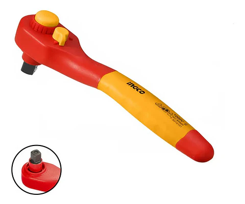 Llave Chicharra Industrial Aislada Vde 36t 1/2 Ingco Amarillo