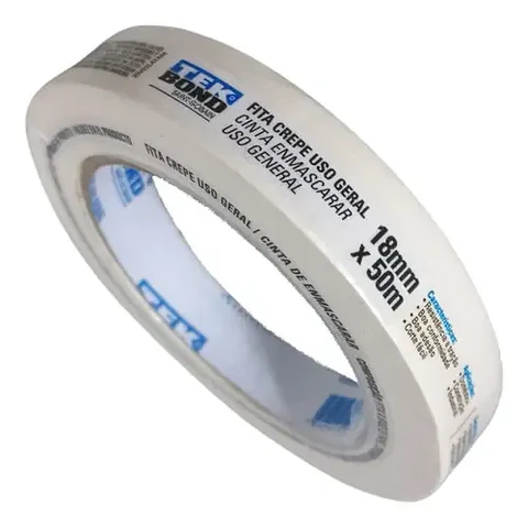 Cinta Adhesiva De Crepé De Uso General, Resistente, 18 Mm Blanco