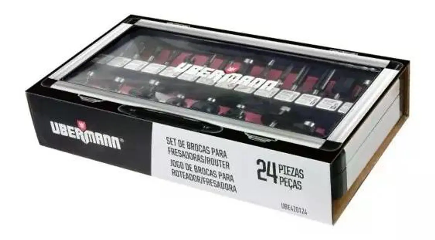 Set De 24 Fresas 1/4 (6.35) Ubermann Para Fresadora / Router 1