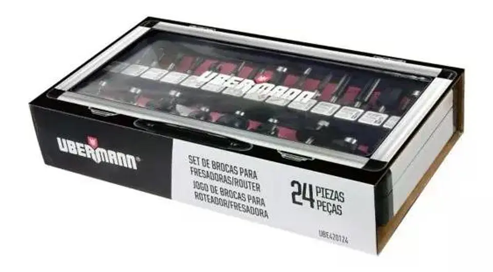 Set De 24 Fresas 1/4 (6.35) Ubermann Para Fresadora / Router 1