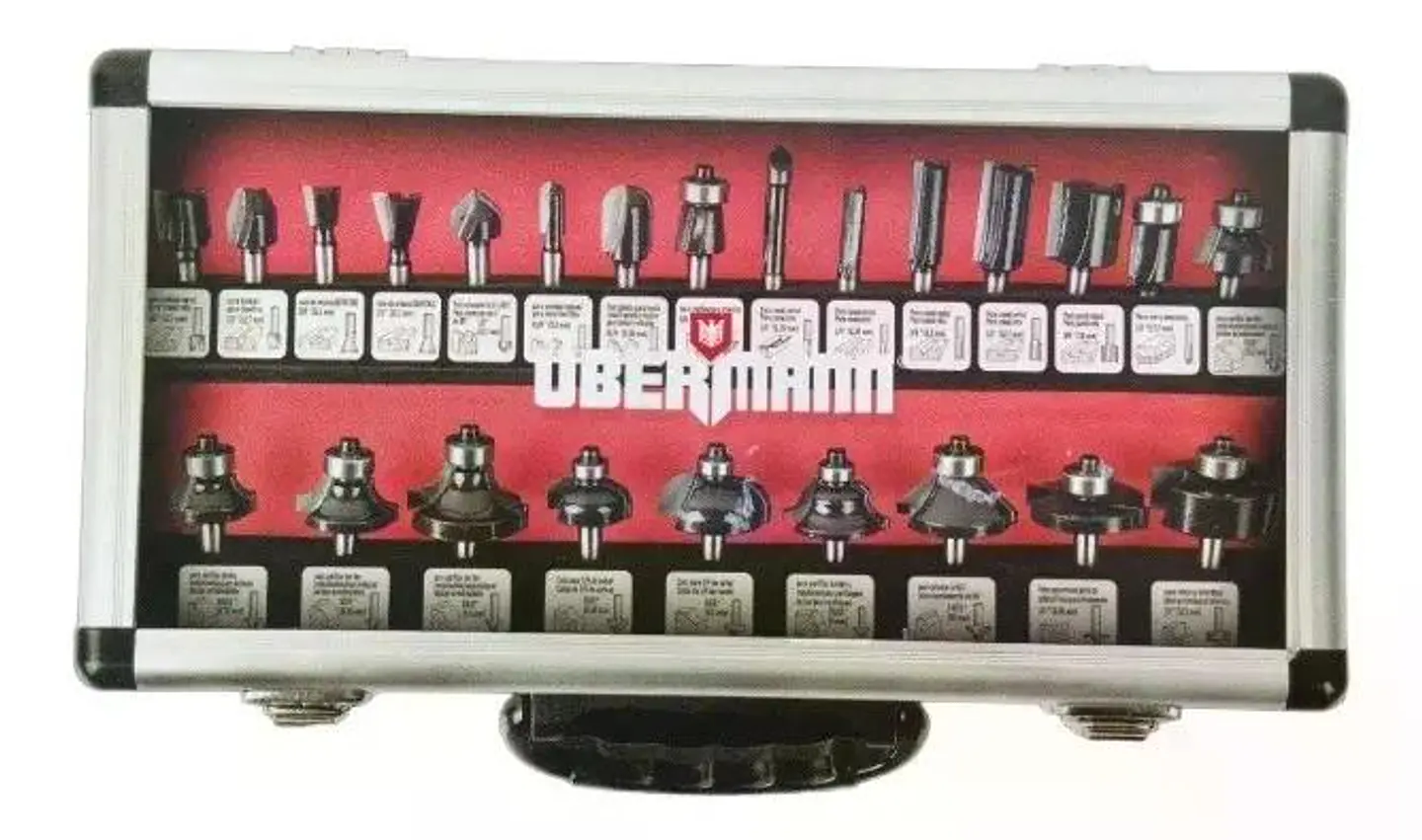 Set De 24 Fresas 1/4 (6.35) Ubermann Para Fresadora / Router 5