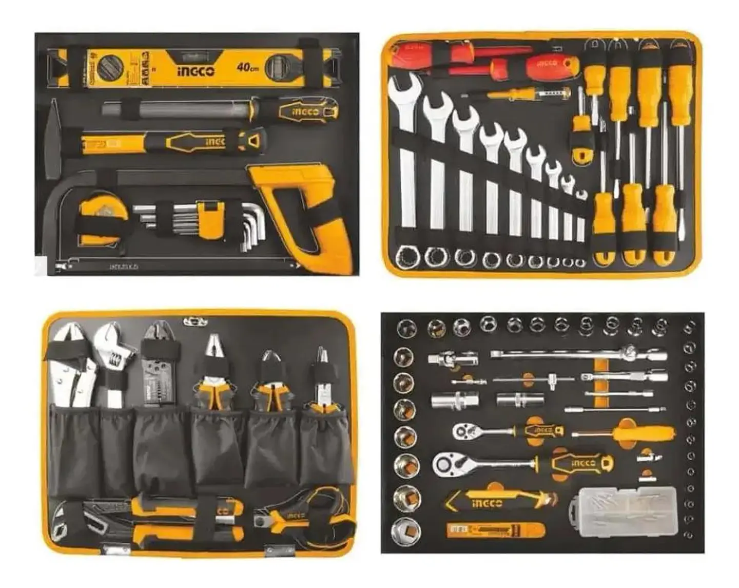 Caja Maleta De Herramientas Manuales Ingco 147 Ac Industrial Plateado 2