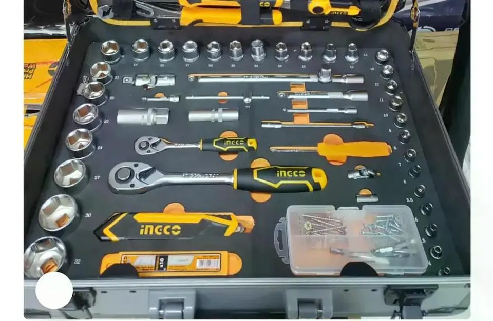 Caja Maleta De Herramientas Manuales Ingco 147 Ac Industrial Plateado 4