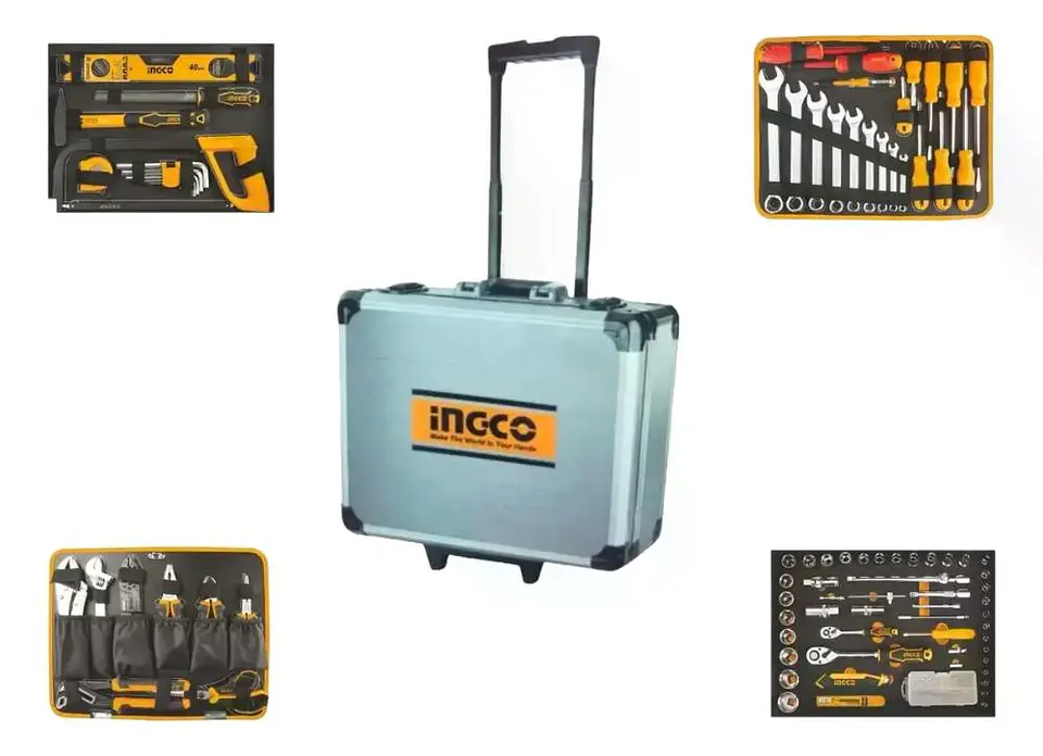 Caja Maleta De Herramientas Manuales Ingco 147 Ac Industrial Plateado 10