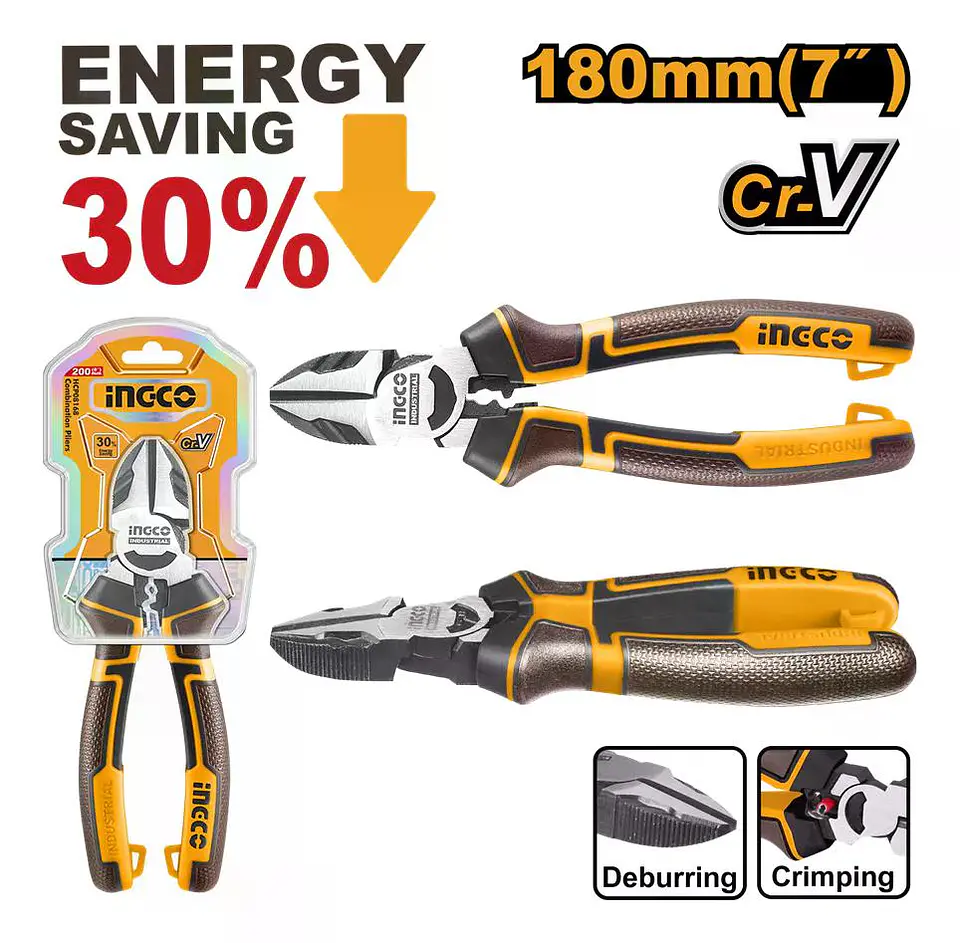 Alicate Corte Diagonal 180mm / 7 Pulgadas Ingco Hhldcp28180 Naranja/negro/marrón 2
