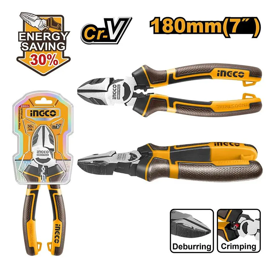 Alicate Corte Diagonal 180mm / 7 Pulgadas Ingco Hhldcp28180 Naranja/negro/marrón 3