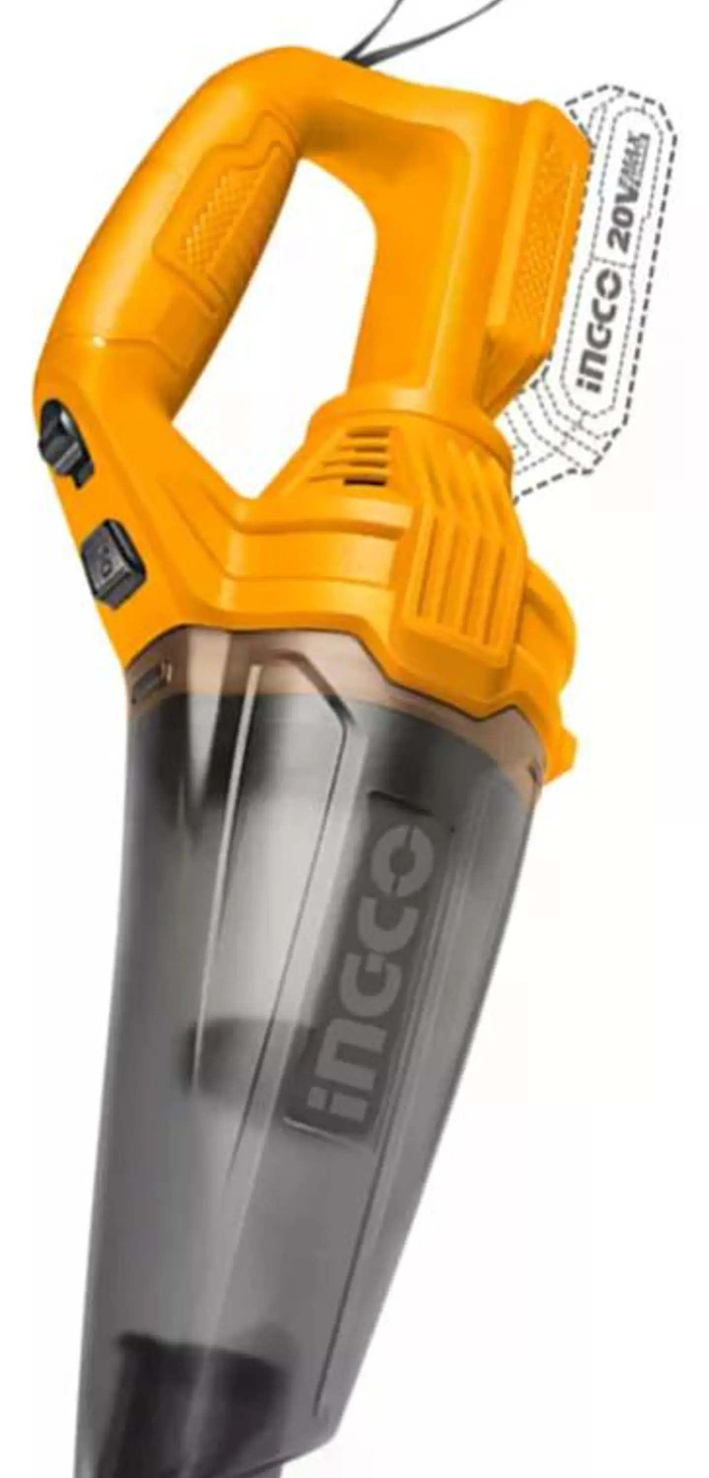 Aspiradora Inalambrica 20v 0.5lt 9kpa Ingco Cvli201261 Naranja 3