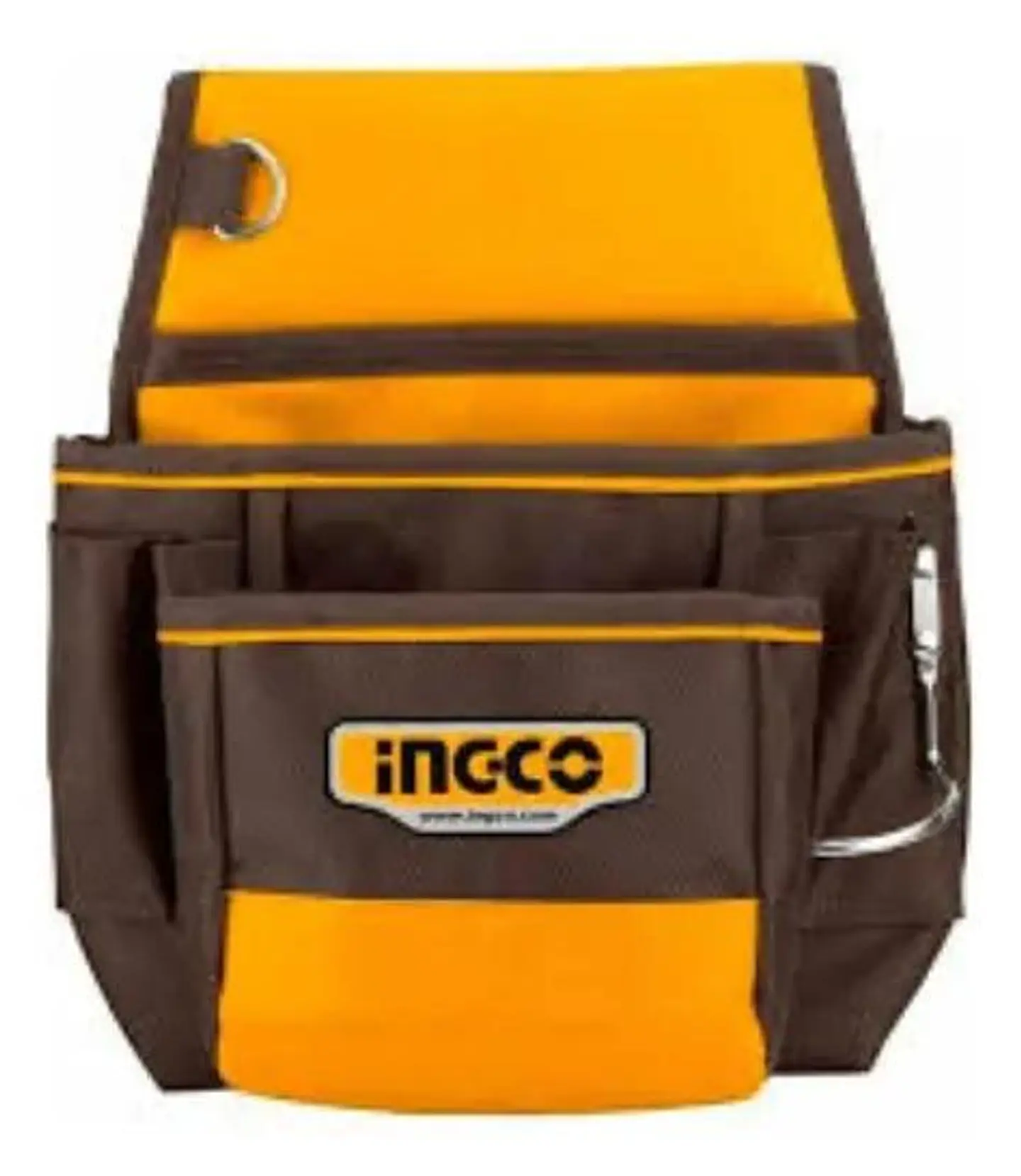 Bolso Porta Herramientas Cinturon 9 Bolsillo 35cm 10kg Ingco Marrón 2