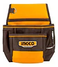Bolso Porta Herramientas Cinturon 9 Bolsillo 35cm 10kg Ingco Marrón - Miniatura 2
