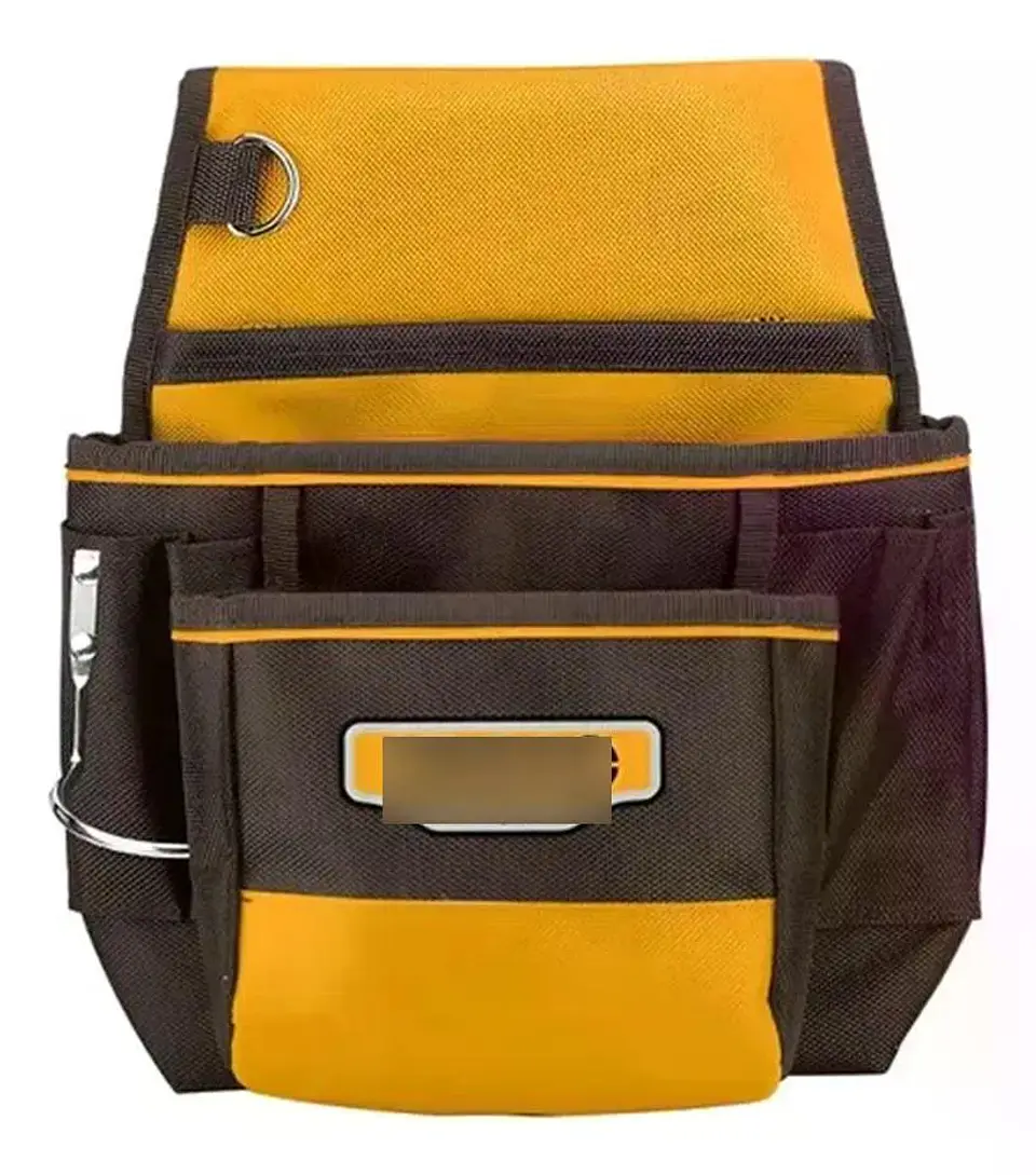 Bolso Porta Herramientas Cinturon 9 Bolsillo 35cm 10kg Ingco Marrón 4