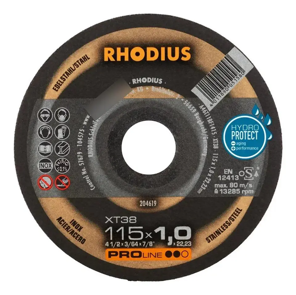 Disco Corte Acero Metal Xt38 4 1/2 115mm Rhodius Proline Ii Negro 4