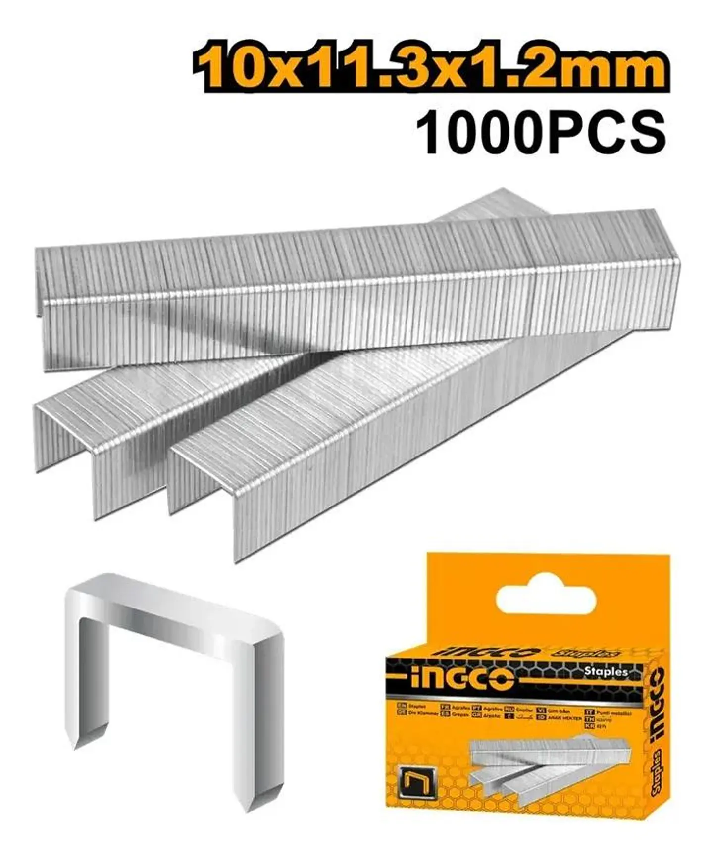 Grapas Grampas 10x1.2mm 1000 Und Ingco Para Hsg1404 Hsg1405 Plateado 2