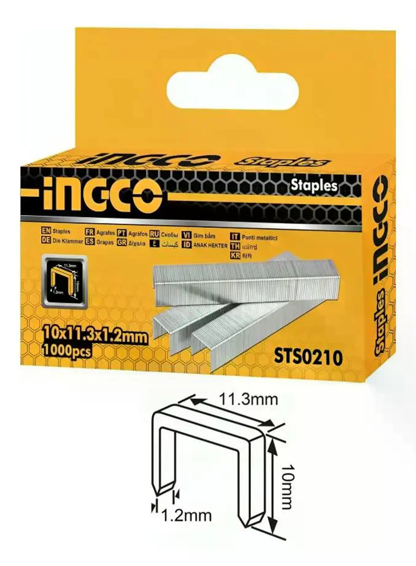 Grapas Grampas 10x1.2mm 1000 Und Ingco Para Hsg1404 Hsg1405 Plateado 5