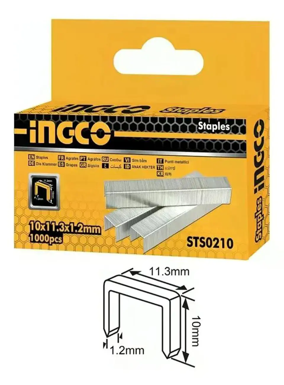 Grapas Grampas 10x1.2mm 1000 Und Ingco Para Hsg1404 Hsg1405 Plateado 6