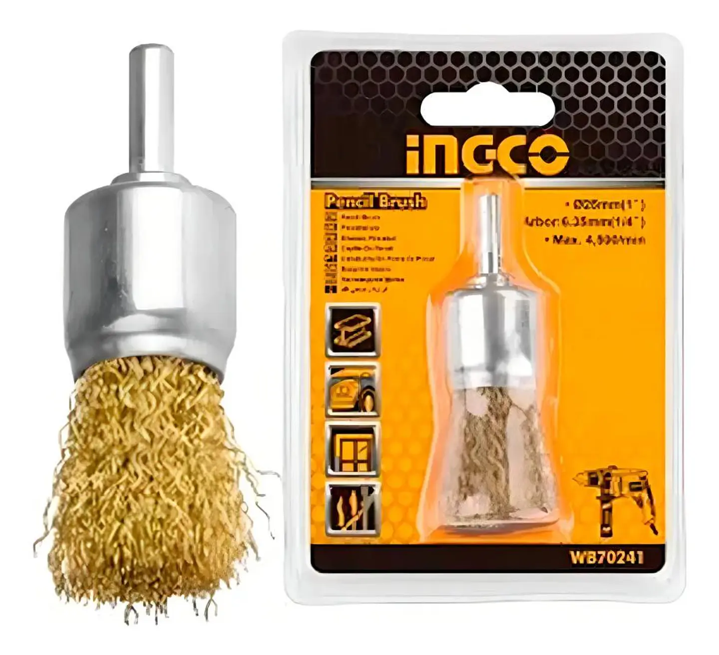 Grata Copa Pincel Metal Para Taladro 1/4 24mm Gruesa Ingco 6