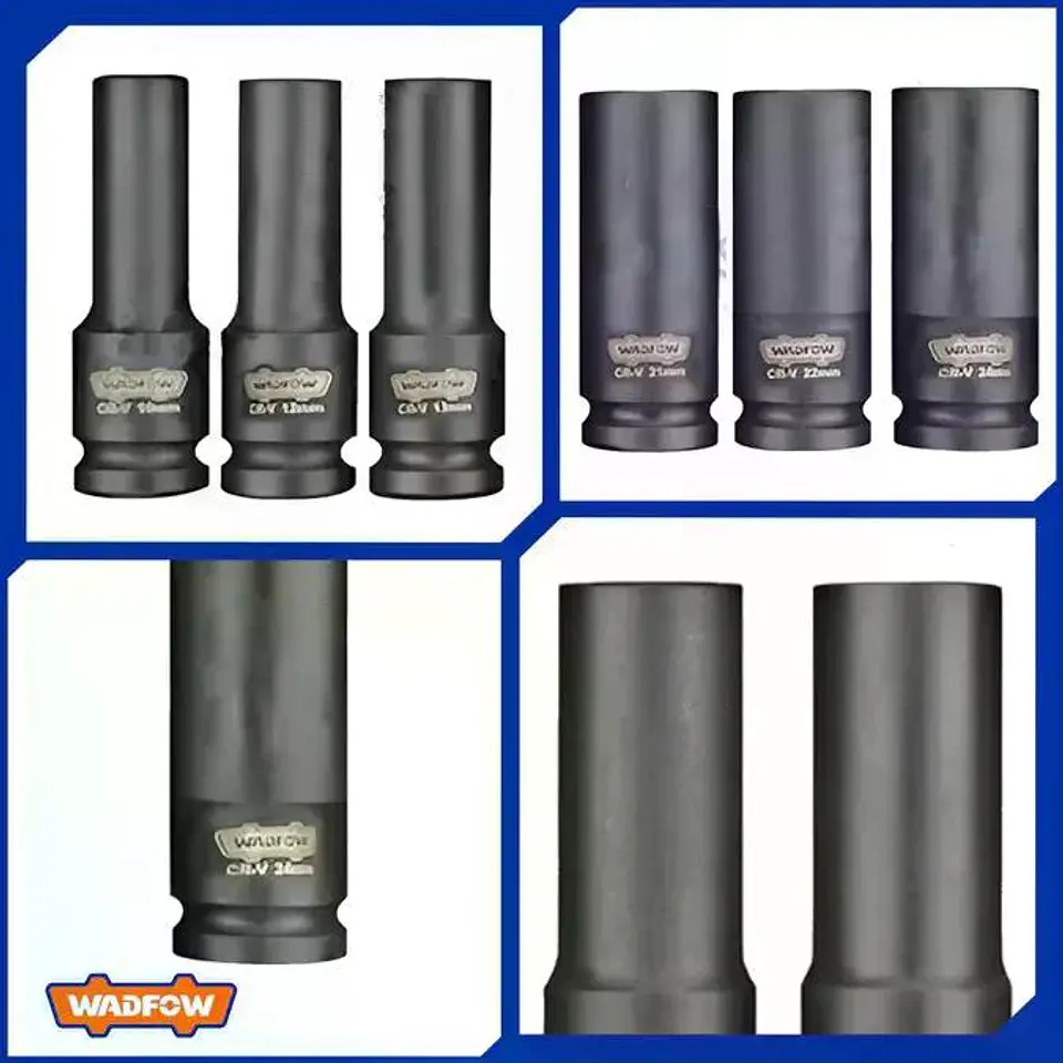 Juego De Enchufes Deep Impact De 1/2 Pulgada, 10 Piezas, Color Negro Negro 7