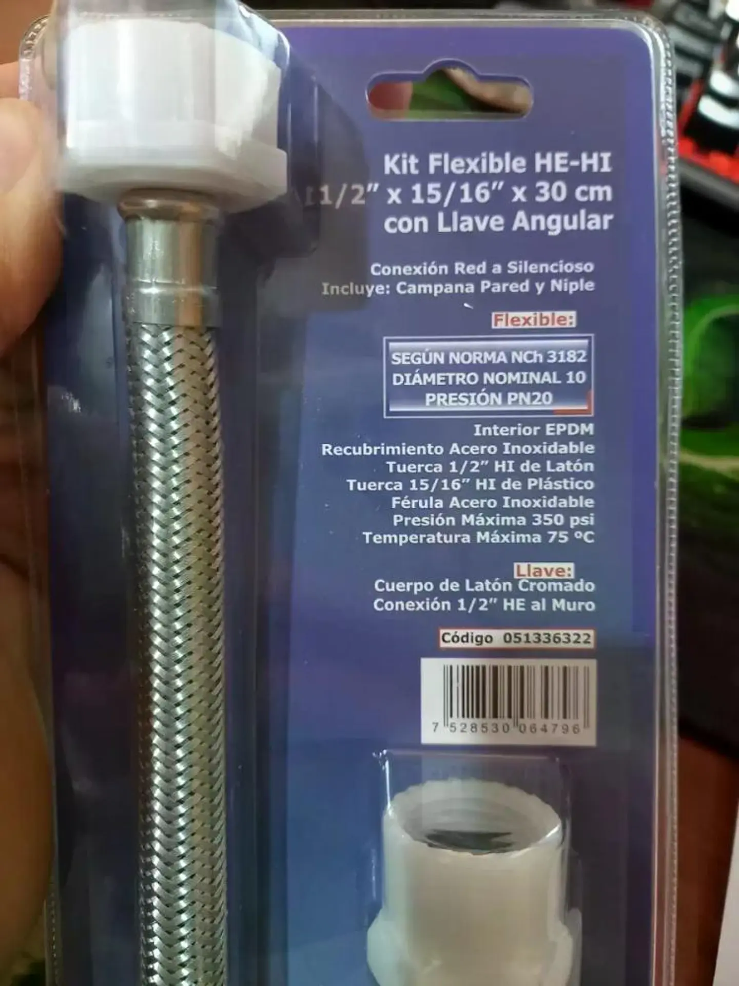 Kit Flexible Con Llave Angular 1/2 * 15/16 30cm Taumm 4