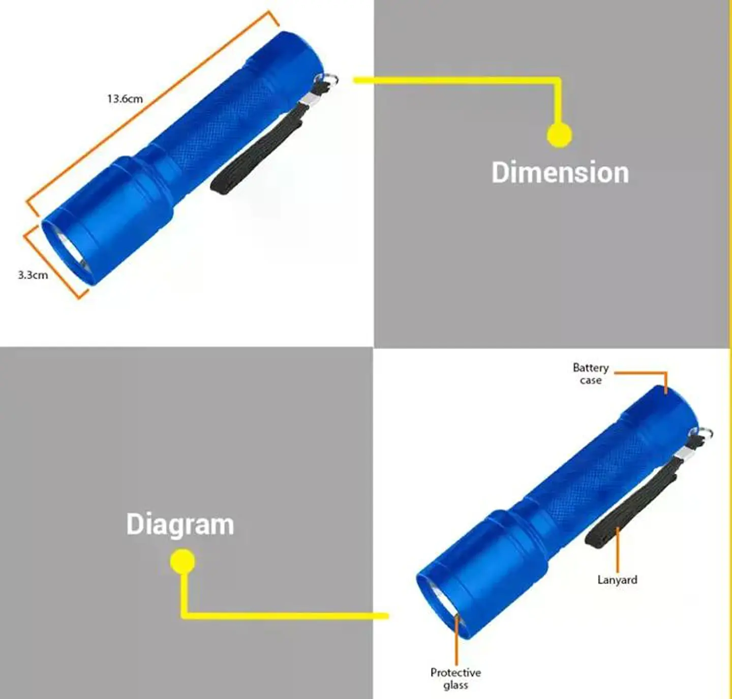 Linterna 300lm 130m Wadfow Wfl2403 Azul Azul 6