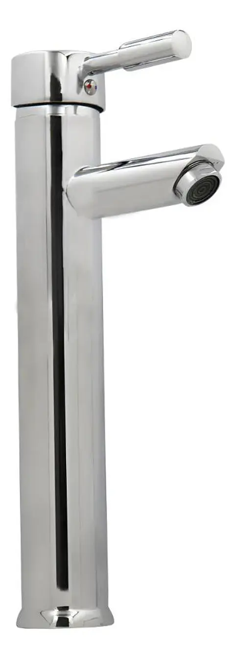 Llave Monomando Lavatorio Alto Modern Taumm Grifo Plateado Brillante