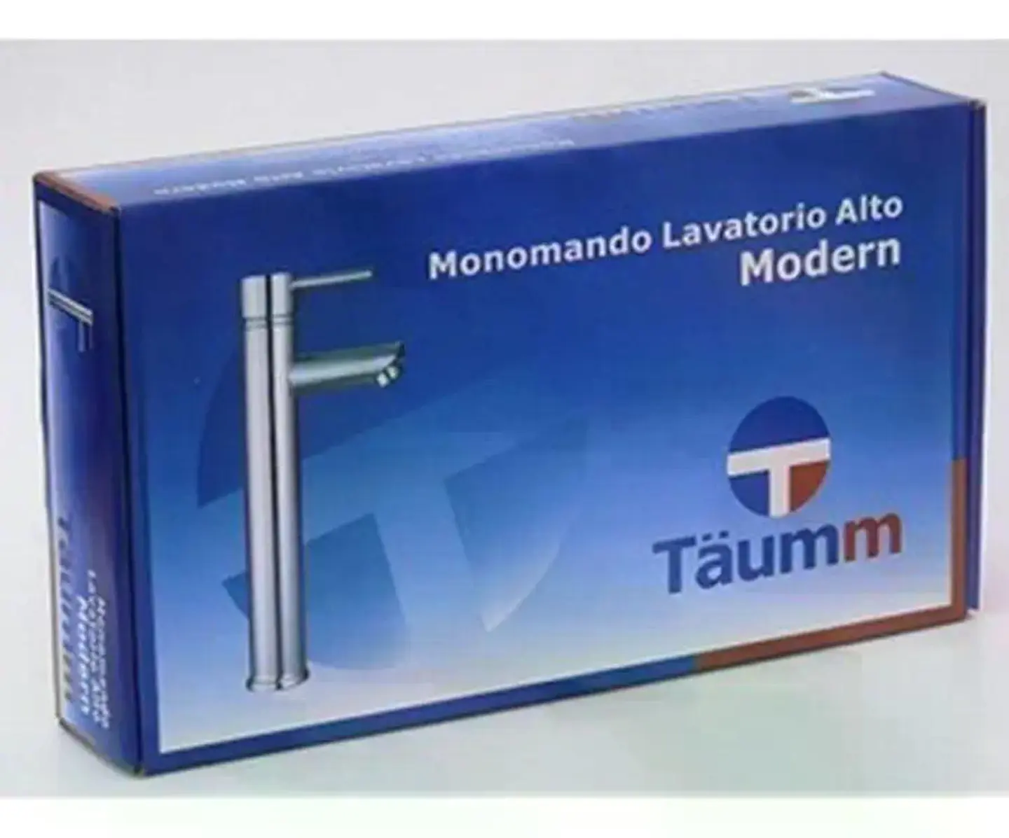 Llave Monomando Lavatorio Alto Modern Taumm Grifo Plateado Brillante 8