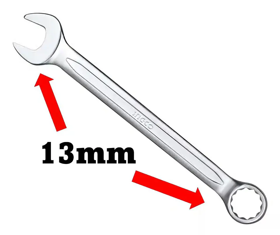 Llave Combinada Punta Corona 13 Mm X 171 Mm Ingco Hcspa131 Cromado 4
