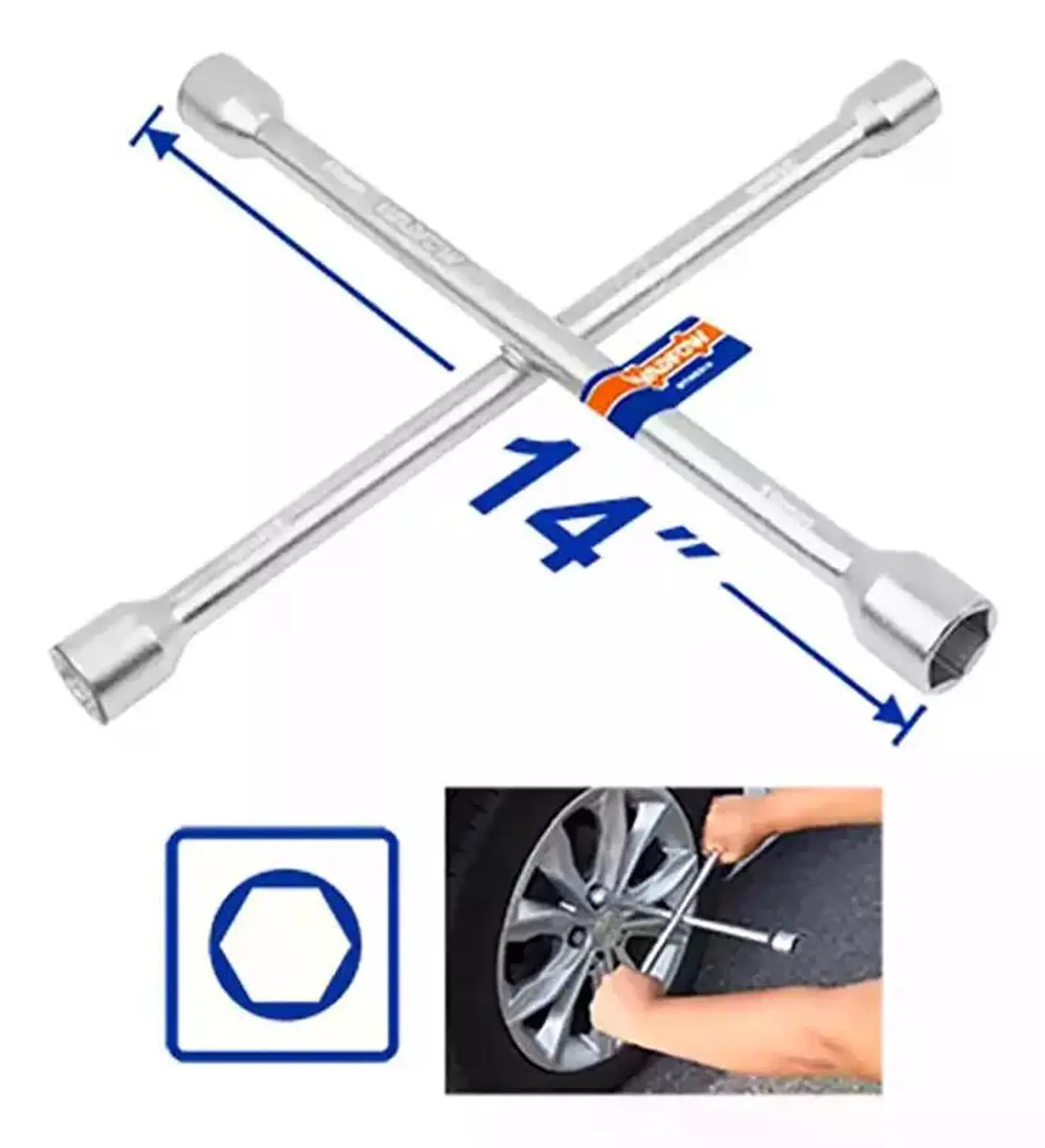 Llave Cruz Para Auto 17-23 Mm 14 Pulgadas Wadfow Wth8314 Veh 5