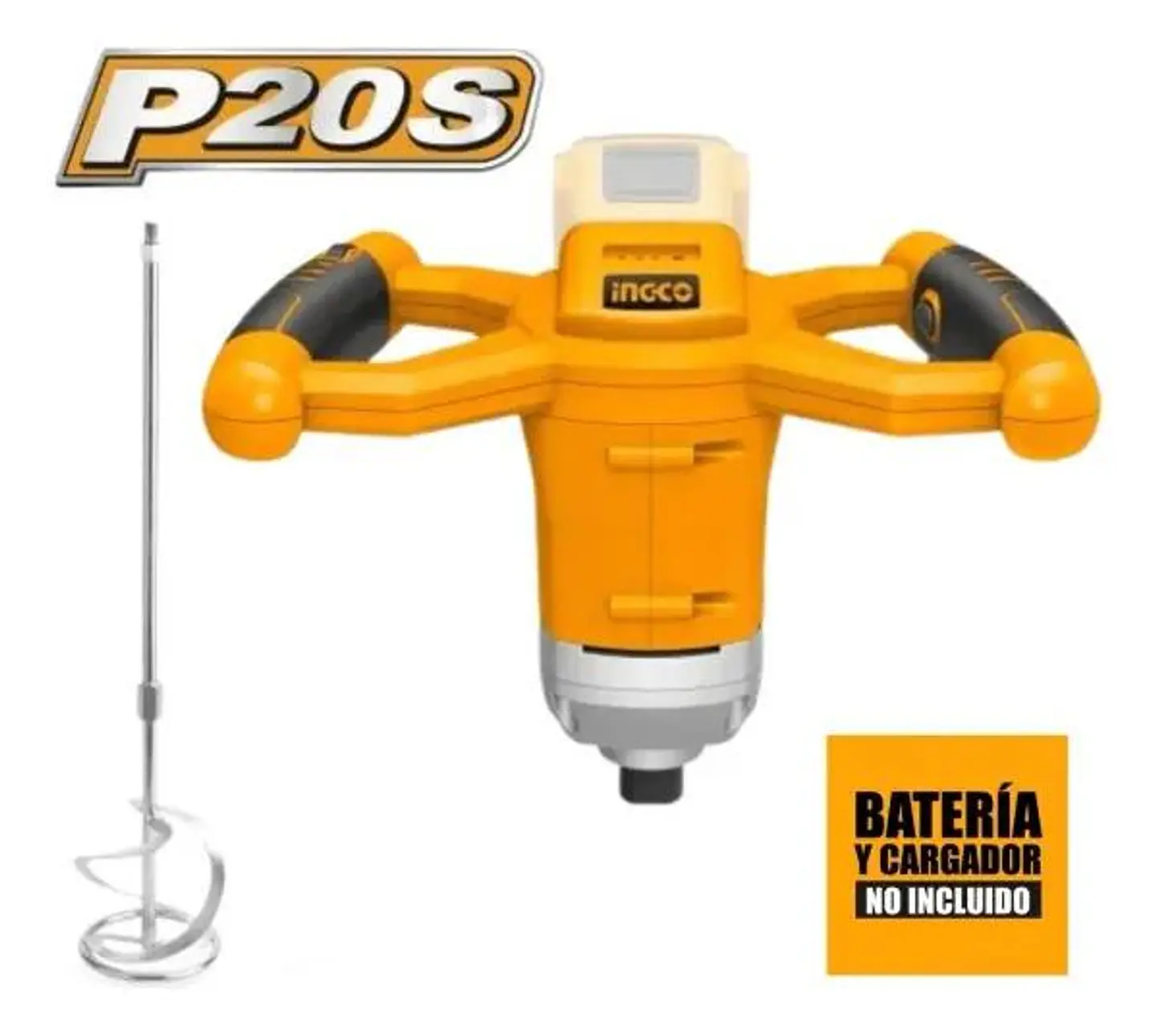 Mezclador Industrial Inalámbrico Ingco 20v + Paleta Mxli2001 4