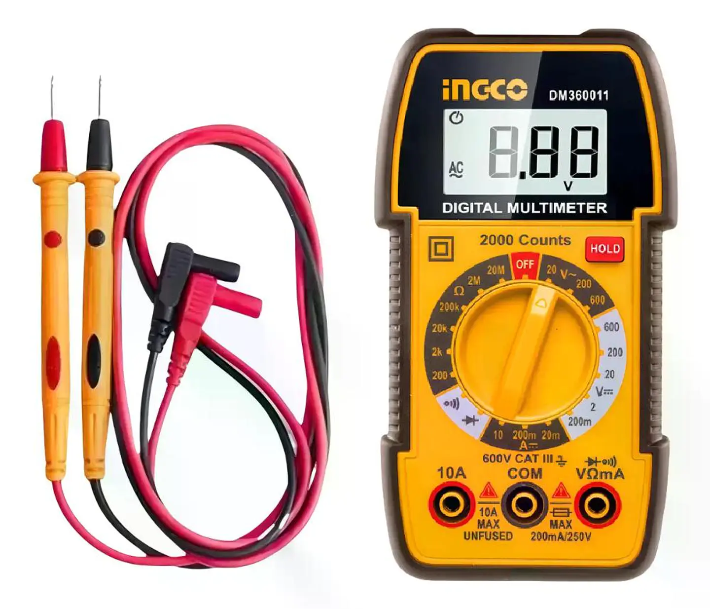 Multimetro Tester Digital Industrial 2000 Cuentas 600v Ingco 1