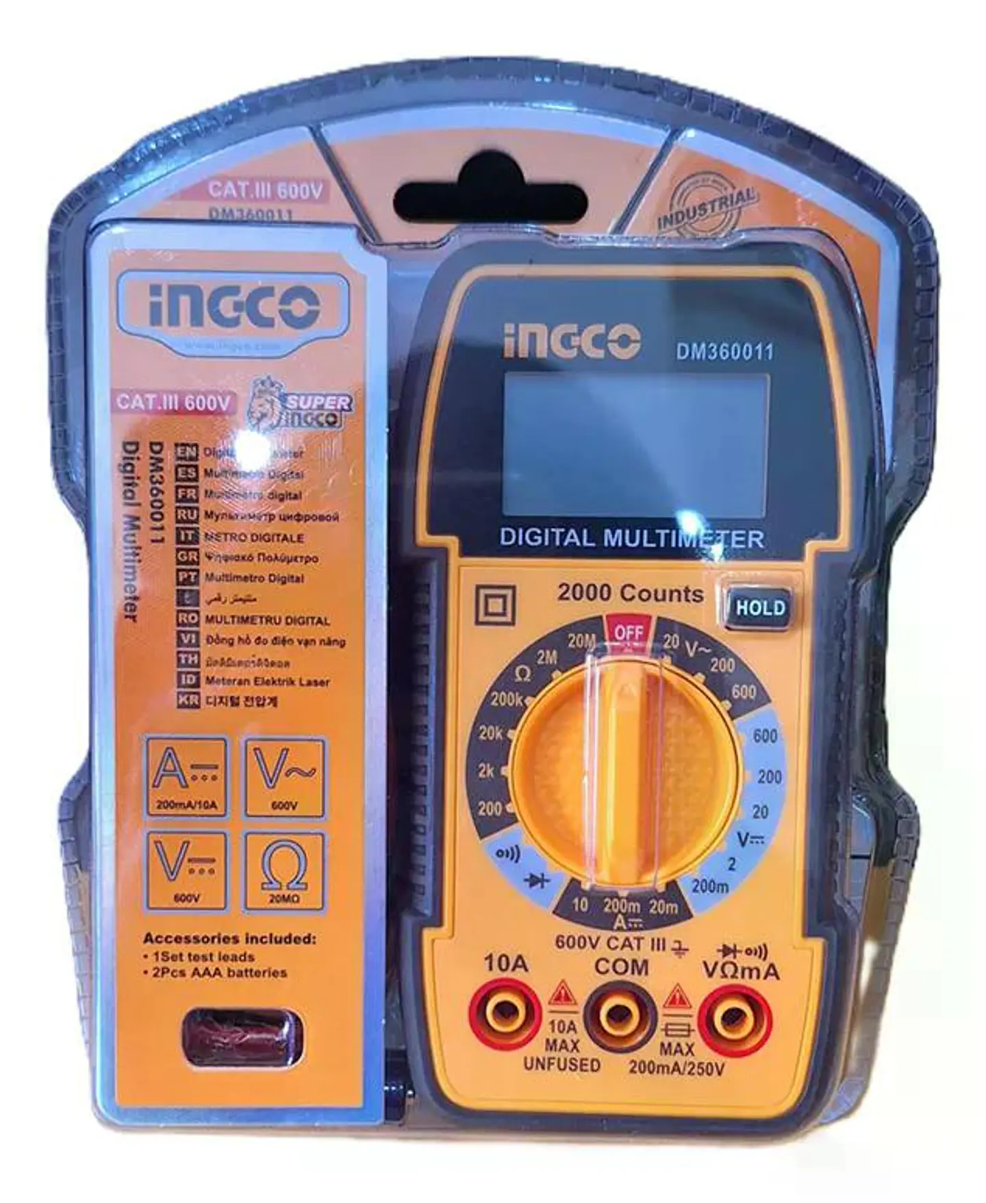 Multimetro Tester Digital Industrial 2000 Cuentas 600v Ingco 11