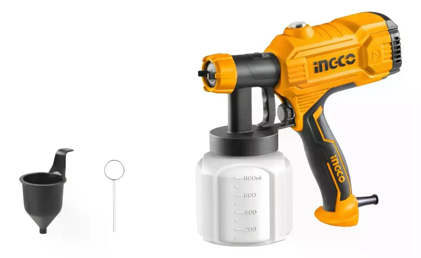 Pistola Para Pintar Eléctrica Ingco 450 W Industrial + Acces Naranja/negro 1