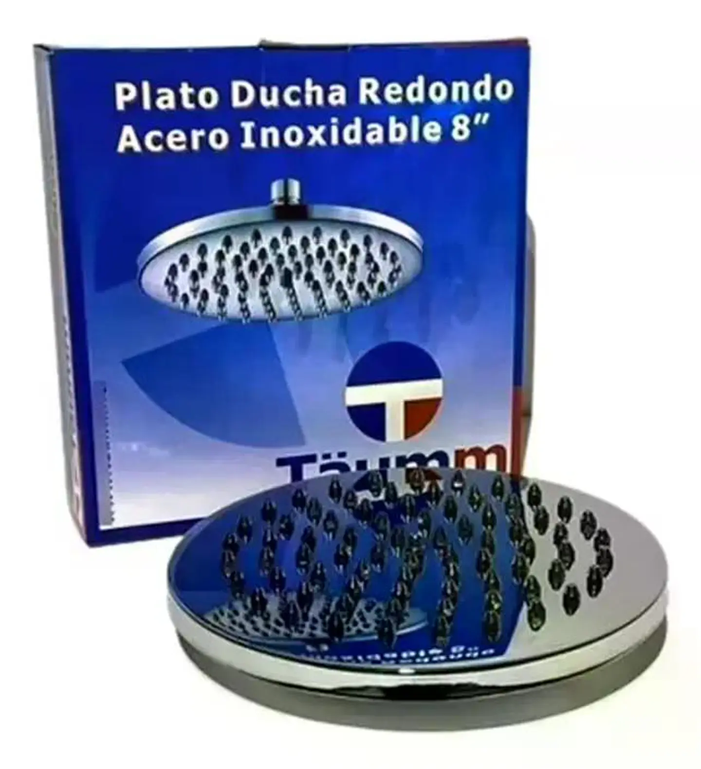 Plato Ducha Redondo Acero Inox 8 Taumm Plateado Plateado 3