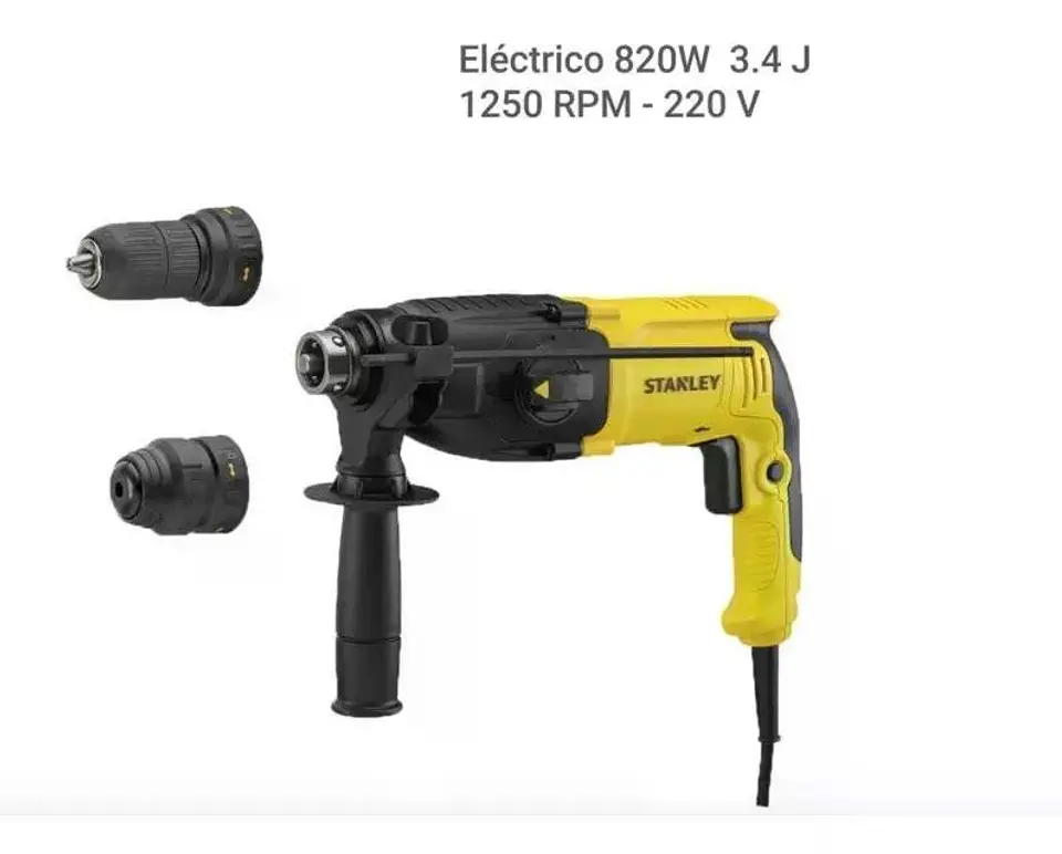 Rotomartillo Stanley Sds Plus 800 W 3.4 J + Mandril + Maleta Amarillo/negro 50 Hz 9