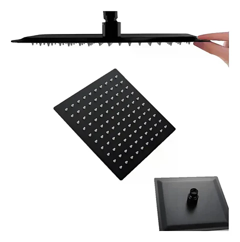 Plato Para Ducha Cuadrado 25 Cm Schwarz Taumm Negro Mate Negro