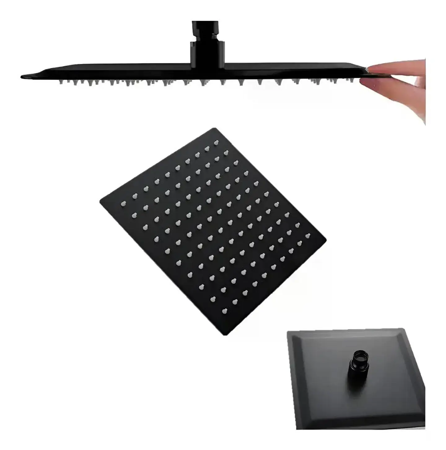 Plato Para Ducha Cuadrado 25 Cm Schwarz Taumm Negro Mate Negro 1