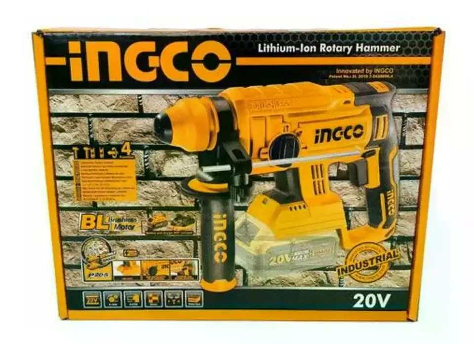 Rotomartillo Inalámbrico Brushless Ingco 20v Indus Crhli2201 Naranja Claro 60 Hz 3