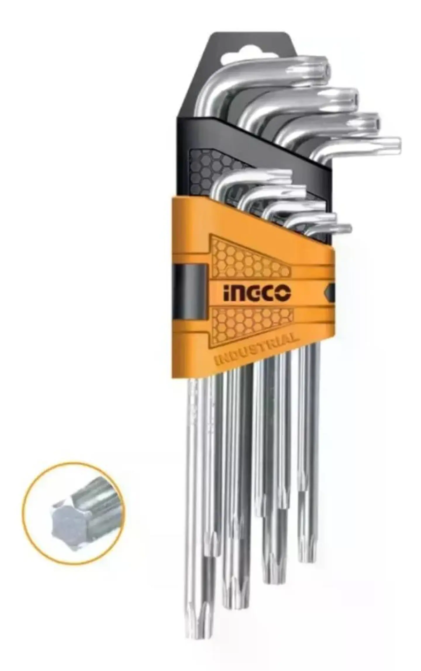 Set 9 Piezas Llaves Torx Llaves De Apriete T10 - T50 Ingco Plateado 3