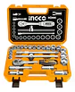 Set Dados Y Matraca Chicharra 25 Pzs 1/2 45t Ingco Hkts12251 Amarillo - Miniatura 3