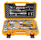 Set De Dados Y Matraca Chicharra 44 Pzs 1/2 - 1/4 PuLG Ingco Naranja - Miniatura 1