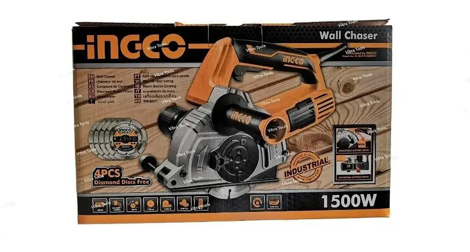 Sierra Cortadora De Muro Eléctrica Ingco 1500 W 125 Mm+ 8 Pz 6