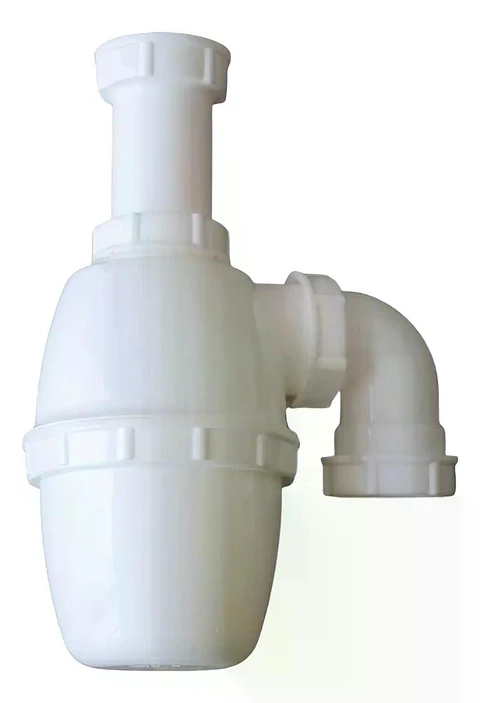 Sifon 1.1/4 - 1.1/2 Plastico Con Codo Salida Taumm Blanco