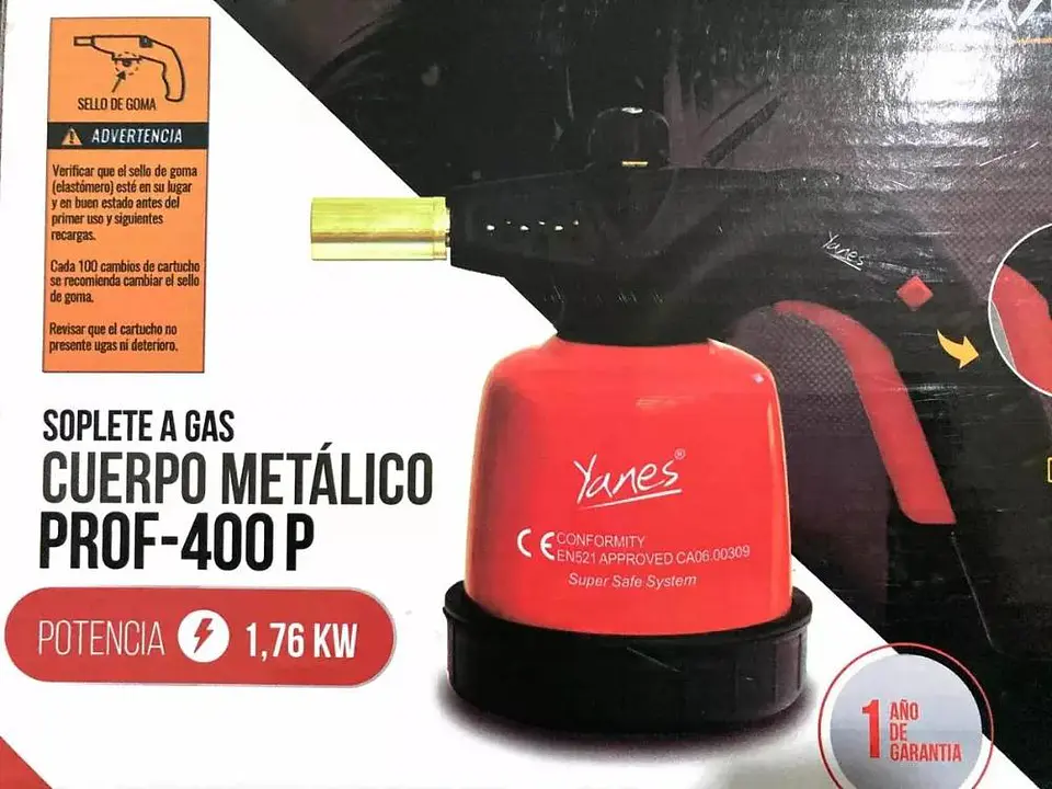 Soplete A Gas Profesional 400p Metalico 190gr Yanes 6
