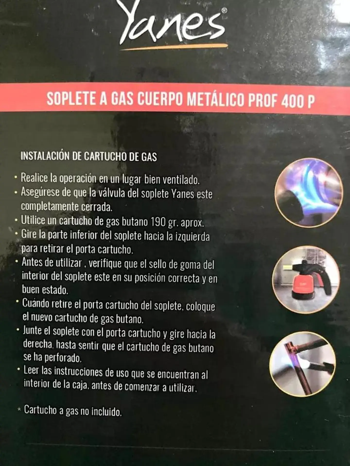 Soplete A Gas Profesional 400p Metalico 190gr Yanes 7