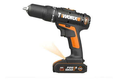 Taladro Percutor Inalámbrico Worx 13 Mm 20v + Bat + Cargador Negro 50/60 Hz