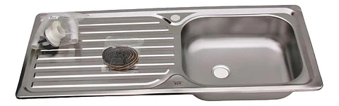 Lavaplatos Empotrable 100x44 Cm Eco P Monomando Izquie Taumm Gris