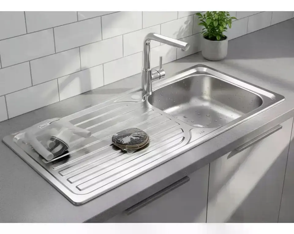 Lavaplatos Empotrable 100x44 Cm Eco P Monomando Izquie Taumm Gris 2