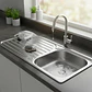Lavaplatos Empotrable 100x44 Cm Eco P Monomando Izquie Taumm Gris - Miniatura 3